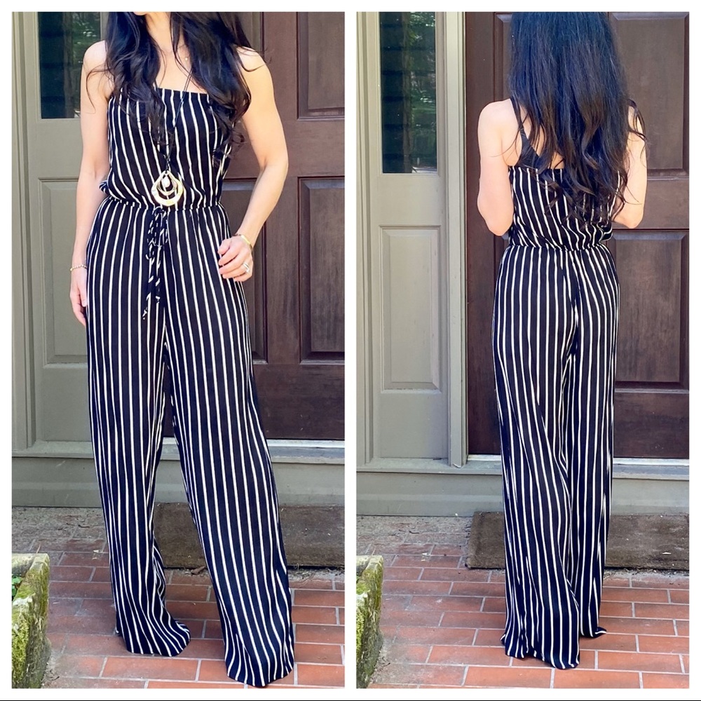✨LAST ONES ✨Chic tube striped wide leg jumpsuit - Picture 6 of 8